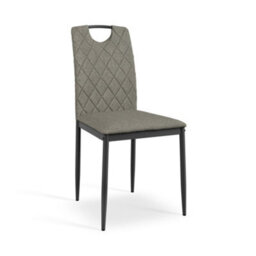 More4Homes Aria Dining Table And Chairs -  Oak Effect Table Top W Black Legs + Monza Linen Dining Chair Set Of 6 (Grey) - thumbnail 6