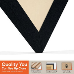 "AK Frames 25X17"" Black Sleek Vinyl Record Frame With Ivory Mount For 12 Inch Lp Cover & Disc - Overlapped Design" - thumbnail 3