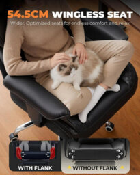 Comhoma Ergonomic Office Chair, Gaming Chair With Footrest, High Executive Chair With Spring Lumbar Support, Pu Leather, Black - thumbnail 6