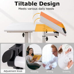Gainoom Computer Desk For Standing Or Sitting Mobile Standing Desk Laptop Cart Portable Overbed Table With Wheels - thumbnail 6