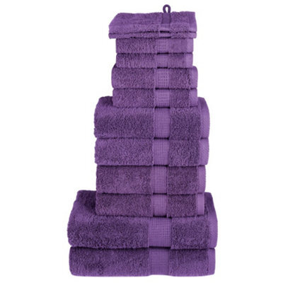Berkfield 12 Piece Premium Towel Set Solund Purple 600 Gsm - image 1