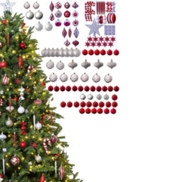 Christmas Tree World The 128Pc Red & Silver Full Heavy Coverage Bauble Set (6Ft/180Cm Trees) - thumbnail 2