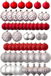 Christmas Tree World The 128Pc Red & Silver Full Heavy Coverage Bauble Set (6Ft/180Cm Trees) - thumbnail 4