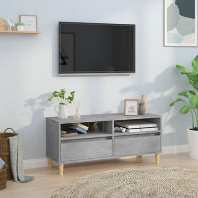 Berkfield Tv Cabinet Concrete Grey 100X34.5X44.5 Cm Engineered Wood - image 1