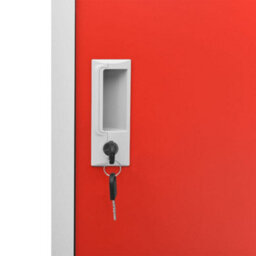 Berkfield Locker Cabinet Light Grey And Red 90X45X92.5 Cm Steel - thumbnail 6