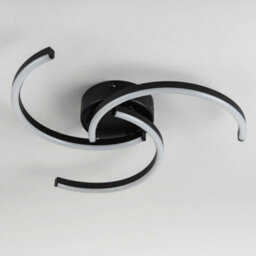 First Choice Lighting Set Of 2 Curve Black Led Flush Ceiling Lights - thumbnail 5