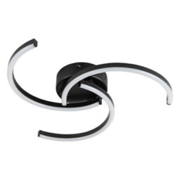 First Choice Lighting Set Of 2 Curve Black Led Flush Ceiling Lights - thumbnail 6