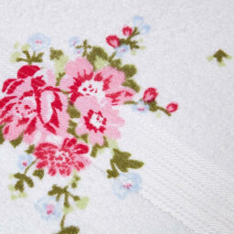 Homescapes Floral Printed White Bath Sheet 100% Cotton - thumbnail 2
