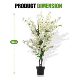 Artificial Cherry Blossom Potted Plant White Wintersweet Flower - thumbnail 2