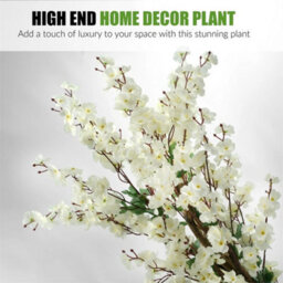 Artificial Cherry Blossom Potted Plant White Wintersweet Flower - thumbnail 6
