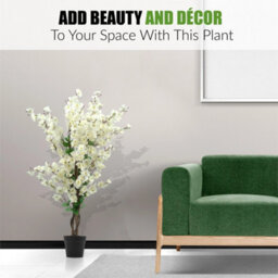 Artificial Cherry Blossom Potted Plant White Wintersweet Flower - thumbnail 3