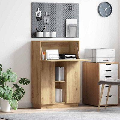 Berkfield Artisan Oak Writing Desk Artisan Oak Particle Board Medium - image 1