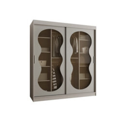Arte Bahrain Iii Cashmere Sliding Door Wardrobe 180Cm - Calming Smoked Glass Wardrobe With Two Hanging Rails - thumbnail 2