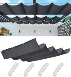 Blue 100X300 Shade Sail Retractable With Eyelets - thumbnail 1