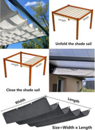 Blue 100X300 Shade Sail Retractable With Eyelets - thumbnail 5