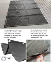 Blue 100X300 Shade Sail Retractable With Eyelets - thumbnail 4