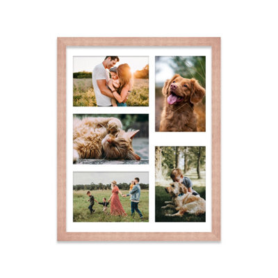 14X11 Inch 5 Opening Photo Collage Frame, Display Five 6X4 Inch Photos, Multi Aperture Family Picture Frame, Bronze - image 1