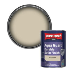 Johnstone's Trade Wood & Metal Aqua Guard Durable Satin Paint Desert Obelisk (Ppg14-10) 1L - thumbnail 1
