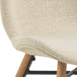 Wyld Haus Set Of 2 Acorn Upholstered Beige Bouclé Dining Chairs With Oiled Oak Legs - thumbnail 8