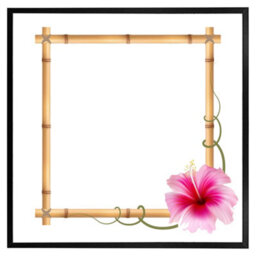 "Andrew Lee Bamboo Border (Picutre Frame) / 16X16"" / White" - thumbnail 1