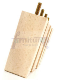 L&F 4X Replacement Furniture Legs Solid Wooden Feet 110mm High Sofas Chairs Settee Cabinets M10 Raw - thumbnail 3
