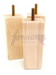 L&F 4X Replacement Furniture Legs Solid Wooden Feet 110mm High Sofas Chairs Settee Cabinets M10 Raw - thumbnail 6