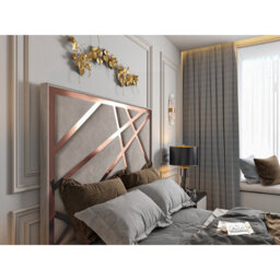 Morgan Upholstered Soft Velvet  Pebble Tv Bed Frame - thumbnail 3