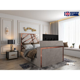 Morgan Upholstered Soft Velvet  Pebble Tv Bed Frame - thumbnail 7