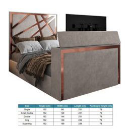 Morgan Upholstered Soft Velvet  Pebble Tv Bed Frame - thumbnail 6