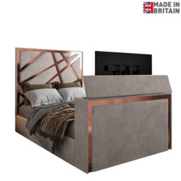 Morgan Upholstered Soft Velvet  Pebble Tv Bed Frame - thumbnail 5