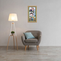 AK Frames 16X8 Light Oak Modern Multi Photo Frame With Emerald Mount - Holds 3 Apertures (3X) 7X5 Photos - thumbnail 3