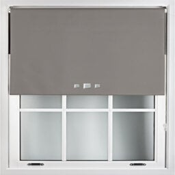 Furnished Blackout Roller Blinds With Triple Square Eyelets And Metal Fittings- Dark Grey Trimmable (W)120Cm (L)210Cm - thumbnail 1