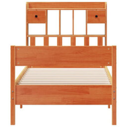 Berkfield Bookcase Bed Without Mattress Wax Brown 75X190 Cm Small Single Solid Wood Pine - thumbnail 4