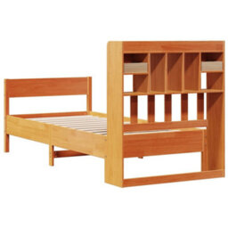 Berkfield Bookcase Bed Without Mattress Wax Brown 75X190 Cm Small Single Solid Wood Pine - thumbnail 6