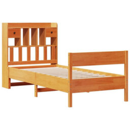 Berkfield Bookcase Bed Without Mattress Wax Brown 75X190 Cm Small Single Solid Wood Pine - thumbnail 3