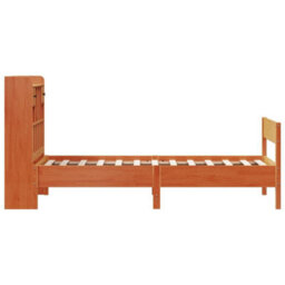 Berkfield Bookcase Bed Without Mattress Wax Brown 75X190 Cm Small Single Solid Wood Pine - thumbnail 5