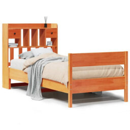 Berkfield Bookcase Bed Without Mattress Wax Brown 75X190 Cm Small Single Solid Wood Pine - thumbnail 2
