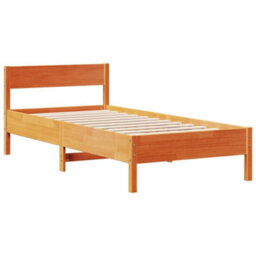 Berkfield Bookcase Bed Without Mattress Wax Brown 75X190 Cm Small Single Solid Wood Pine - thumbnail 8