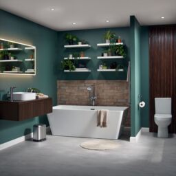 GoodHome Kentia Ribbed Effect Walnut Veneer Wall-Mounted Bathroom Cabinet (H) 300mm (W) 800mm - thumbnail 8
