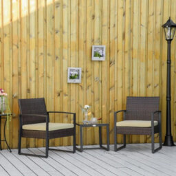 Chilli Seating Marina Bistro Set Rattan Wicker Garden Furniture - thumbnail 3