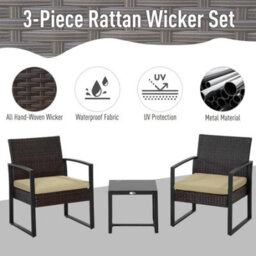 Chilli Seating Marina Bistro Set Rattan Wicker Garden Furniture - thumbnail 5