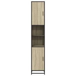 Berkfield Bathroom Cabinet Sonoma Oak 35X37.5X188.5 Cm Engineered Wood And Metal - thumbnail 5