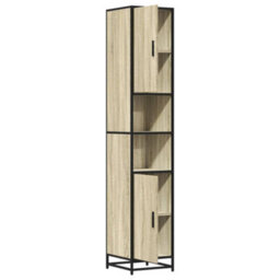 Berkfield Bathroom Cabinet Sonoma Oak 35X37.5X188.5 Cm Engineered Wood And Metal - thumbnail 8