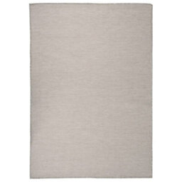 Vidaxl Outdoor Flatweave Rug 160X230 Cm Light Grey - thumbnail 1