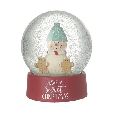 Heaven Sends Christmas Have A Sweet Christmas Snowman Snow Globe - 12 X 8.5 Cm, Red Base