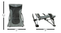 Vanilla Leisure Ocean Low Folding Beach Chair Charcoal For Camping, Fishing & Festivals - thumbnail 3