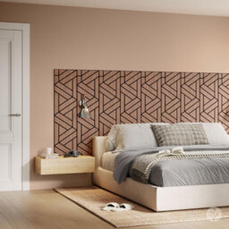 Wvh Walnut Weave Geometric Wood Veneer Acoustic Felt Backing Decorative Sound-Absorbing Solution For Homes, Offices, And Studios - thumbnail 4