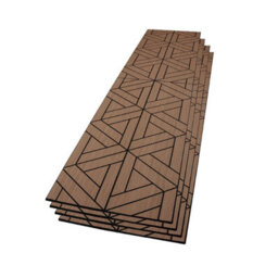 Wvh Walnut Weave Geometric Wood Veneer Acoustic Felt Backing Decorative Sound-Absorbing Solution For Homes, Offices, And Studios