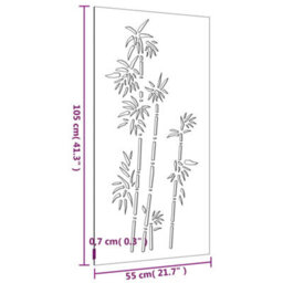 Vidaxl Garden Wall Decoration 105X55 Cm Corten Steel Bamboo Design - thumbnail 3