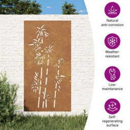 Vidaxl Garden Wall Decoration 105X55 Cm Corten Steel Bamboo Design - thumbnail 7